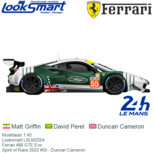Modelauto 1:43 | Looksmart LSLM2254 | Ferrari 488 GTE Evo | Spirit of Race 2022 #55 - Duncan Cameron Modelauto 1:43 | Looksmart LSLM2254 | Ferrari 488 GTE Evo | Spirit of Race 2022 #55 - Duncan Cameron