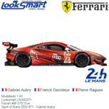 Modelauto 1:43 | Looksmart LSLM2271 | Ferrari 488 GTE Evo | Spirit of Race 2022 #71 - Gabriel Aubry Modelauto 1:43 | Looksmart LSLM2271 | Ferrari 488 GTE Evo | Spirit of Race 2022 #71 - Gabriel Aubry