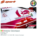 Modelauto 1:43 | Spark S5857 | Alfa Romeo F1 C41 2021 #99 - Antonio Giovinazzi Modelauto 1:43 | Spark S5857 | Alfa Romeo F1 C41 2021 #99 - Antonio Giovinazzi