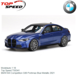 Modelauto 1:18 | Top Speed TS0341 | BMW M4 Competition G80 Portimao Blue Metallic 2021 Modelauto 1:18 | Top Speed TS0341 | BMW M4 Competition G80 Portimao Blue Metallic 2021