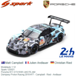 Modelauto 1:12 | Spark 12S021 | Porsche 911 GT3 RSR LMGTE-AM | Dempsey Proton Racing 2019 #77 - Matt Campbell Modelauto 1:12 | Spark 12S021 | Porsche 911 GT3 RSR LMGTE-AM | Dempsey Proton Racing 2019 #77 - Matt Campbell