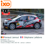Modelauto 1:43 | IXO-Models RAM817LQ | Citroen C3 Rally 2 WRC 2021 #2 - Renaud Jamoul Modelauto 1:43 | IXO-Models RAM817LQ | Citroen C3 Rally 2 WRC 2021 #2 - Renaud Jamoul
