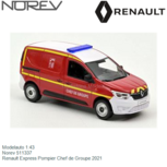 Modelauto 1:43 | Norev 511337 | Renault Express Pompier Chef de Groupe 2021 Modelauto 1:43 | Norev 511337 | Renault Express Pompier Chef de Groupe 2021