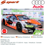 Modelauto 1:18 | Spark 18SG047 | Audi Sport Team R8 LMS GT3 2020 #3 - Haase - Winkelhock - Bortolotti Modelauto 1:18 | Spark 18SG047 | Audi Sport Team R8 LMS GT3 2020 #3 - Haase - Winkelhock - Bortolotti