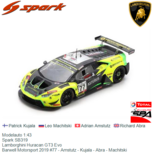 Modelauto 1:43 | Spark SB319 | Lamborghini Huracan GT3 Evo | Barwell Motorsport 2019 #77 - Amstutz - Kujala - Abra - Machitski Modelauto 1:43 | Spark SB319 | Lamborghini Huracan GT3 Evo | Barwell Motorsport 2019 #77 - Amstutz - Kujala - Abra - Machitski