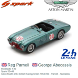 Modelauto 1:43 | Spark S2448 | Aston Martin DB3 British Racing Green 1953 #30 - Parnell - Abecassis Modelauto 1:43 | Spark S2448 | Aston Martin DB3 British Racing Green 1953 #30 - Parnell - Abecassis