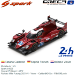 Modelauto 1:43 | Spark S8235 | Oreca 07 Gibson LMP2 | Richard Mille Racing 2021 #1 - Visser - Calderón - Flörsch Modelauto 1:43 | Spark S8235 | Oreca 07 Gibson LMP2 | Richard Mille Racing 2021 #1 - Visser - Calderón - Flörsch