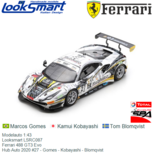 Modelauto 1:43 | Looksmart LSRC087 | Ferrari 488 GT3 Evo | Hub Auto 2020 #27 - Gomes - Kobayashi - Blomqvist Modelauto 1:43 | Looksmart LSRC087 | Ferrari 488 GT3 Evo | Hub Auto 2020 #27 - Gomes - Kobayashi - Blomqvist