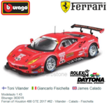 Modelauto 1:43 | Bburago 36301R | Ferrari 488 GTE Ferrari of Houston 2017 #62 USA / Daytona 24 hours Modelauto 1:43 | Bburago 36301R | Ferrari 488 GTE Ferrari of Houston 2017 #62 USA / Daytona 24 hours
