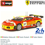 Modelauto 1:43 | Bburago 36303R | Ferrari F430 | BMS Scuderia Italia 2008 #97 France / Le Mans 24 Hours Modelauto 1:43 | Bburago 36303R | Ferrari F430 | BMS Scuderia Italia 2008 #97 France / Le Mans 24 Hours