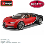 Modelauto 1:18 | Bburago 11040R | Bugatti Chiron Red and Black 2019 Modelauto 1:18 | Bburago 11040R | Bugatti Chiron Red and Black 2019