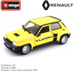 Modelauto 1:24 | Bburago 21088y | Renault 5 Turbo Yellow and Black 1982 Modelauto 1:24 | Bburago 21088y | Renault 5 Turbo Yellow and Black 1982
