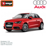 Modelauto 1:24 | Bburago 18-22127R | Audi A1 Rood 2012 Modelauto 1:24 | Bburago 18-22127R | Audi A1 Rood 2012