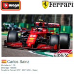 Modelauto 1:18 | Bburago 16809S | Ferrari SF21 | Scuderia Ferrari 2021 #55 Modelauto 1:18 | Bburago 16809S | Ferrari SF21 | Scuderia Ferrari 2021 #55