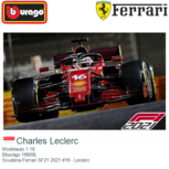 Modelauto 1:18 | Bburago 16809L | Ferrari SF21 | Scuderia Ferrari 2021 #16 Modelauto 1:18 | Bburago 16809L | Ferrari SF21 | Scuderia Ferrari 2021 #16