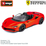 Modelauto 1:18 | Bburago 16016R | Ferrari SF90 Stradale Hybrid Spider Rood 2020 Modelauto 1:18 | Bburago 16016R | Ferrari SF90 Stradale Hybrid Spider Rood 2020