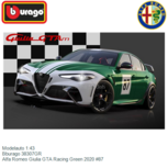 Modelauto 1:43 | Bburago 38307GR | Alfa Romeo Giulia GTA Racing Green 2020 #87 Modelauto 1:43 | Bburago 38307GR | Alfa Romeo Giulia GTA Racing Green 2020 #87