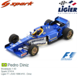 Modelauto 1:43 | Spark S7414 | Ligier F1 JS43 1996 #10 - Diniz Modelauto 1:43 | Spark S7414 | Ligier F1 JS43 1996 #10 - Diniz