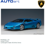 Modelauto 1:18 | Autoart 79156 | Lamborghini Diablo SE30 Blu Sirena Modelauto 1:18 | Autoart 79156 | Lamborghini Diablo SE30 Blu Sirena