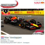 Modelauto 1:43 | Minichamps 417220601 | Red Bull Racing RB18 RBPT 2022 #1 - Verstappen Modelauto 1:43 | Minichamps 417220601 | Red Bull Racing RB18 RBPT 2022 #1 - Verstappen
