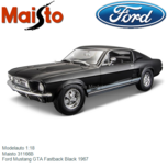 Modelauto 1:18 | Maisto 31166B | Ford Mustang GTA Fastback Black 1967 Modelauto 1:18 | Maisto 31166B | Ford Mustang GTA Fastback Black 1967