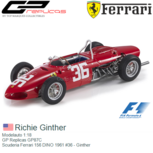 Modelauto 1:18 | GP Replicas GP87C | Scuderia Ferrari 156 DINO 1961 #36 - Ginther Modelauto 1:18 | GP Replicas GP87C | Scuderia Ferrari 156 DINO 1961 #36 - Ginther