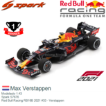 Modelauto 1:43 | Spark S7676 | Red Bull Racing RB16B 2021 #33 - Max Verstappen Modelauto 1:43 | Spark S7676 | Red Bull Racing RB16B 2021 #33 - Max Verstappen