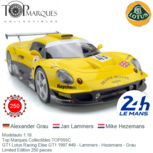Modelauto 1:18 | Top Marques Collectibles TOP055C | GT1 Lotus Racing Elise GT1 1997 #49 - Lammers - Hezemans - Grau Modelauto 1:18 | Top Marques Collectibles TOP055C | GT1 Lotus Racing Elise GT1 1997 #49 - Lammers - Hezemans - Grau