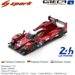 Modelauto 1:18 | Spark 18S694 | Oreca 07 Gibson | Richard Mille Racing 2021 #1 - Visser - Calderón - Flörsch Modelauto 1:18 | Spark 18S694 | Oreca 07 Gibson | Richard Mille Racing 2021 #1 - Visser - Calderón - Flörsch