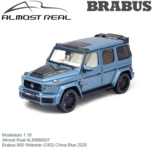 Modelauto 1:18 | Almost Real ALM860507 | Brabus 800 Widestar (G63) China Blue 2020 Modelauto 1:18 | Almost Real ALM860507 | Brabus 800 Widestar (G63) China Blue 2020