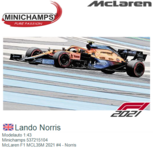 Modelauto 1:43 | Minichamps 537215104 | McLaren F1 MCL35M 2021 - Norris Modelauto 1:43 | Minichamps 537215104 | McLaren F1 MCL35M 2021 - Norris