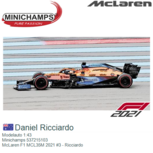 Modelauto 1:43 | Minichamps 537215103 | McLaren F1 MCL35M 2021 #3 - Ricciardo Modelauto 1:43 | Minichamps 537215103 | McLaren F1 MCL35M 2021 #3 - Ricciardo