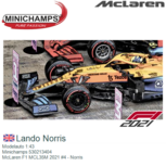 Modelauto 1:43 | Minichamps 530213404 | McLaren F1 MCL35M 2021 #4 - Norris Modelauto 1:43 | Minichamps 530213404 | McLaren F1 MCL35M 2021 #4 - Norris