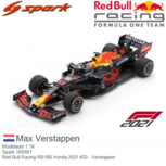 Modelauto 1:18 | Spark 18S601 | Red Bull Racing RB16B Honda 2021 #33 - Verstappen Modelauto 1:18 | Spark 18S601 | Red Bull Racing RB16B Honda 2021 #33 - Verstappen