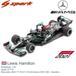 Modelauto 1:43 | Spark S7710 | Mercedes AMG F1 W12 E-Performance 2021 #44 - Hamilton Modelauto 1:43 | Spark S7710 | Mercedes AMG F1 W12 E-Performance 2021 #44 - Hamilton