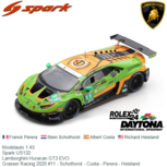Modelauto 1:43 | Spark US132 | Lamborghini Huracan GT3 EVO | Grasser Racing 2020 #11 - Schothorst - Costa - Perera - Heistand Modelauto 1:43 | Spark US132 | Lamborghini Huracan GT3 EVO | Grasser Racing 2020 #11 - Schothorst - Costa - Perera - Heistand