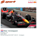 Modelauto 1:43 | Spark S8534 | Red Bull Racing RB18 RBPT 2022 #1 Modelauto 1:43 | Spark S8534 | Red Bull Racing RB18 RBPT 2022 #1