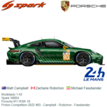 Modelauto 1:43 | Spark S8654 | Porsche 911 RSR-19 | Proton Competition 2022 #93 - Campbell - Robichon - Fassbender Modelauto 1:43 | Spark S8654 | Porsche 911 RSR-19 | Proton Competition 2022 #93 - Campbell - Robichon - Fassbender