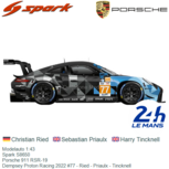Modelauto 1:43 | Spark S8650 | Porsche 911 RSR-19 | Dempsey Proton Racing 2022 #77 - Ried - Priaulx - Tincknell Modelauto 1:43 | Spark S8650 | Porsche 911 RSR-19 | Dempsey Proton Racing 2022 #77 - Ried - Priaulx - Tincknell