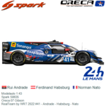 Modelauto 1:43 | Spark S8635 | Oreca 07 Gibson | RealTeam by WRT 2022 #41 - Andrade - Habsburg - Nato Modelauto 1:43 | Spark S8635 | Oreca 07 Gibson | RealTeam by WRT 2022 #41 - Andrade - Habsburg - Nato
