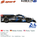Modelauto 1:43 | Spark S8632 | Oreca 07 Gibson | Cool Racing 2022 #37 - Yifei - Krütten - Taylor Modelauto 1:43 | Spark S8632 | Oreca 07 Gibson | Cool Racing 2022 #37 - Yifei - Krütten - Taylor