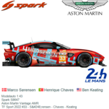 Modelauto 1:43 | Spark S8647 | Aston Martin Vantage AMR | TF Sport 2022 #33 - Sørensen - Chaves - Keating Modelauto 1:43 | Spark S8647 | Aston Martin Vantage AMR | TF Sport 2022 #33 - Sørensen - Chaves - Keating