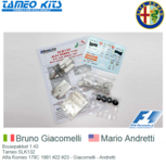 Bouwpakket 1:43 | Tameo SLK132 | Alfa Romeo 179C | Alfa Romeo 1981 #22 #23 USA / Las Vegas Bouwpakket 1:43 | Tameo SLK132 | Alfa Romeo 179C | Alfa Romeo 1981 #22 #23 USA / Las Vegas
