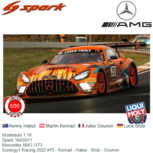 Modelauto 1:18 | Spark 18AS011 | Mercedes AMG GT3 | Sunergy1 Racing 2022 #75 - Konrad - Habul - Stolz - Gounon Modelauto 1:18 | Spark 18AS011 | Mercedes AMG GT3 | Sunergy1 Racing 2022 #75 - Konrad - Habul - Stolz - Gounon