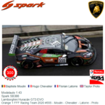 Modelauto 1:43 | Spark SB386 | Lamborghini Huracán GT3 EVO | Orange 1 FFF Racing Team 2020 #555 Belgium / Spa-Francorchamps / 24 Hours Modelauto 1:43 | Spark SB386 | Lamborghini Huracán GT3 EVO | Orange 1 FFF Racing Team 2020 #555 Belgium / Spa-Francorchamps / 24 Hours