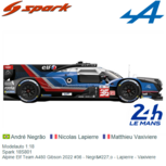Modelauto 1:18 | Spark 18S801 | Alpine Elf Team A480 Gibson 2022 #36 - Negrão - Lapierre - Vaxiviere Modelauto 1:18 | Spark 18S801 | Alpine Elf Team A480 Gibson 2022 #36 - Negrão - Lapierre - Vaxiviere