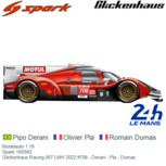 Modelauto 1:18 | Spark 18S802 | Glickenhaus Racing 007 LMH 2022 #708 - Derani - Pla - Dumas Modelauto 1:18 | Spark 18S802 | Glickenhaus Racing 007 LMH 2022 #708 - Derani - Pla - Dumas
