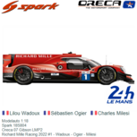 Modelauto 1:18 | Spark 18S804 | Oreca 07 Gibson LMP2 | Richard Mille Racing 2022 #1 - Wadoux - Ogier - Milesi Modelauto 1:18 | Spark 18S804 | Oreca 07 Gibson LMP2 | Richard Mille Racing 2022 #1 - Wadoux - Ogier - Milesi