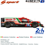 Modelauto 1:18 | Spark 18S806 | Oreca 07 Gibson LMP2 | Prema ORLEN Team 2022 #9 - Delétraz - Colombo - Kubica Modelauto 1:18 | Spark 18S806 | Oreca 07 Gibson LMP2 | Prema ORLEN Team 2022 #9 - Delétraz - Colombo - Kubica