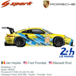 Modelauto 1:18 | Spark 18S822 | Porsche 911 RSR-19 LMGTE-AM | Dempsey Proton 2022 #88 - Heylen - Poordad - Root Modelauto 1:18 | Spark 18S822 | Porsche 911 RSR-19 LMGTE-AM | Dempsey Proton 2022 #88 - Heylen - Poordad - Root